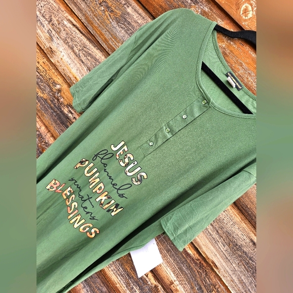 Not a Morning Person Green Fall Butter Soft Long Oversized Nightgown Dress O/S - Picture 4 of 6